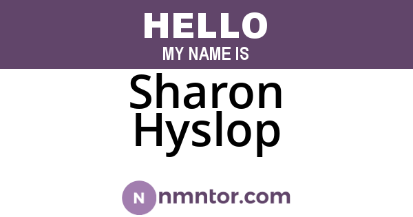 Sharon Hyslop