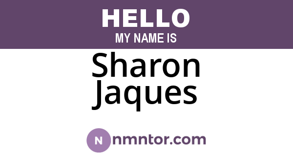 Sharon Jaques
