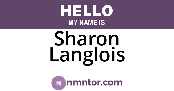 Sharon Langlois