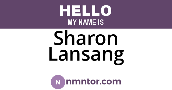 Sharon Lansang