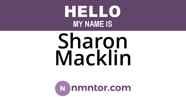 Sharon Macklin