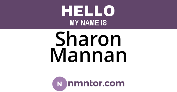 Sharon Mannan