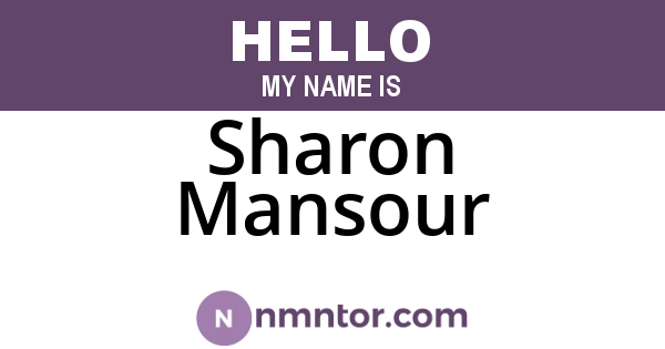 Sharon Mansour