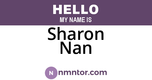 Sharon Nan
