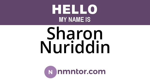 Sharon Nuriddin