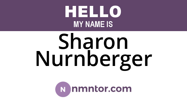 Sharon Nurnberger