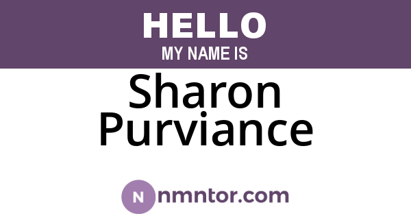 Sharon Purviance