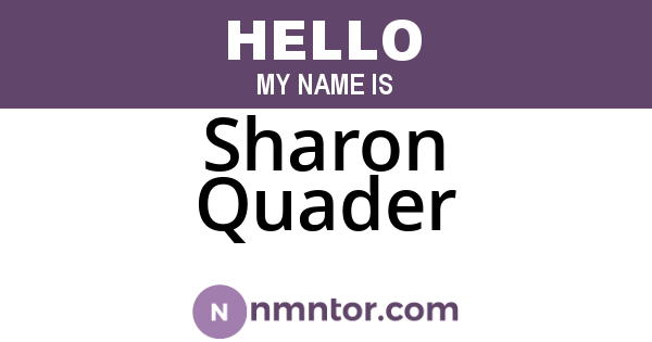 Sharon Quader
