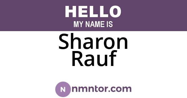 Sharon Rauf