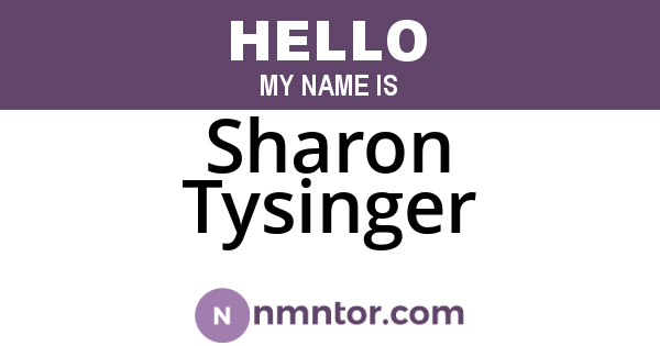 Sharon Tysinger