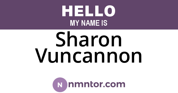 Sharon Vuncannon