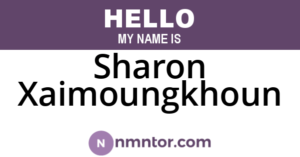 Sharon Xaimoungkhoun