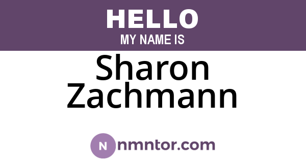 Sharon Zachmann