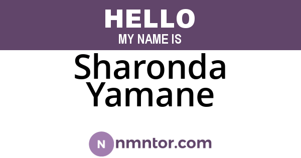 Sharonda Yamane
