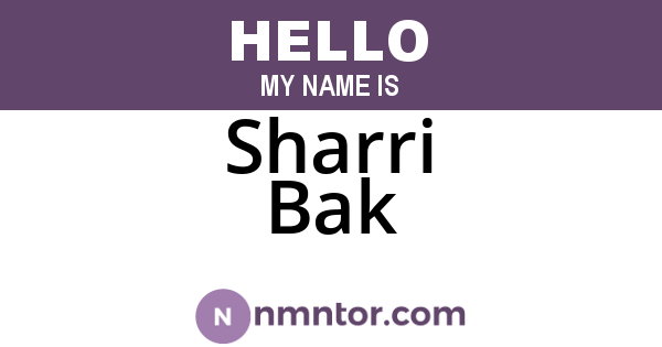 Sharri Bak