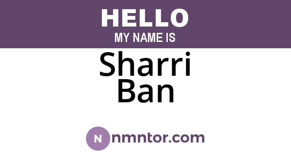Sharri Ban