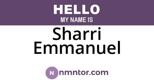 Sharri Emmanuel