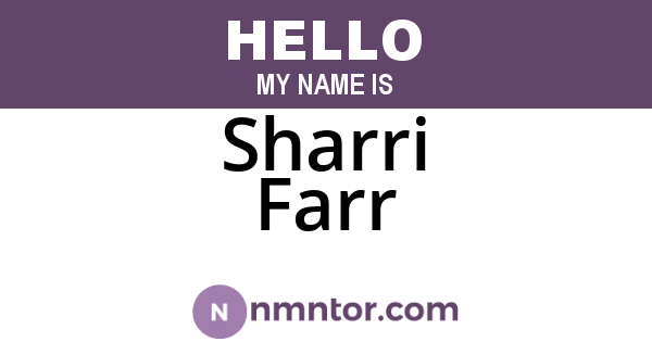 Sharri Farr