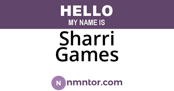 Sharri Games
