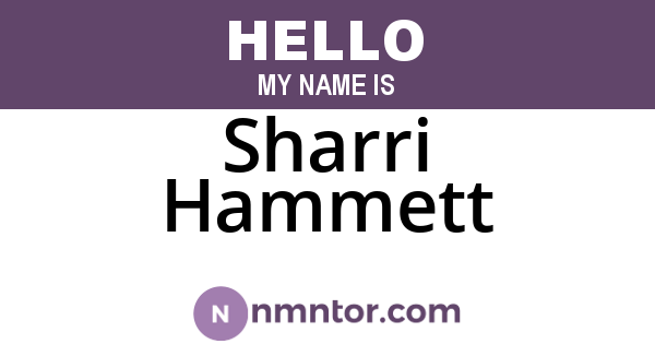 Sharri Hammett
