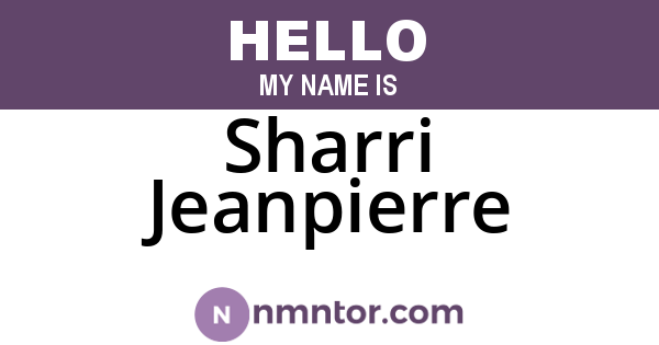Sharri Jeanpierre