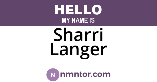 Sharri Langer