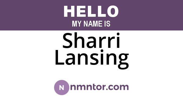 Sharri Lansing