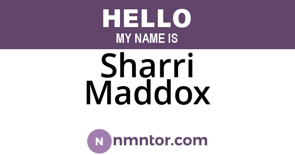 Sharri Maddox