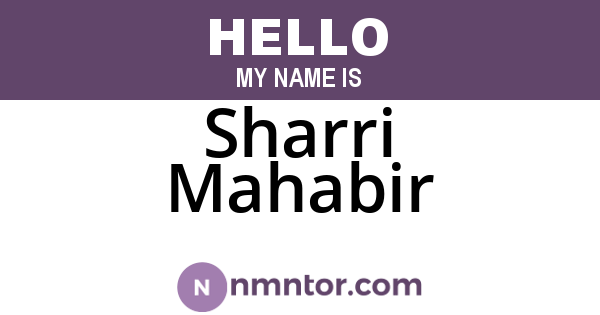 Sharri Mahabir