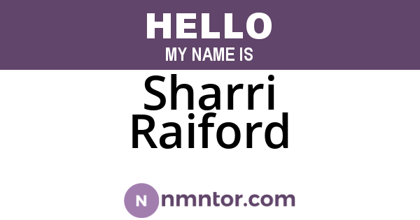 Sharri Raiford