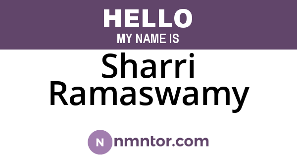 Sharri Ramaswamy