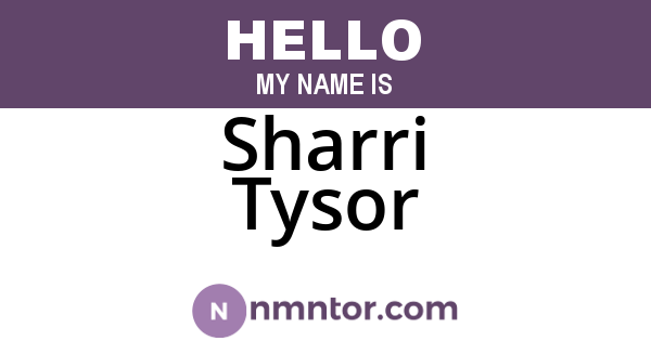 Sharri Tysor
