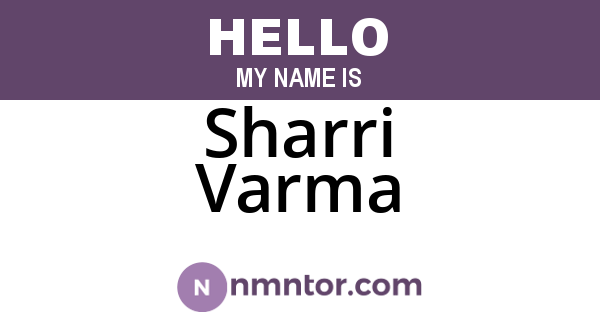 Sharri Varma