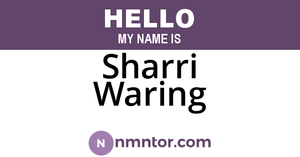 Sharri Waring