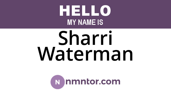Sharri Waterman