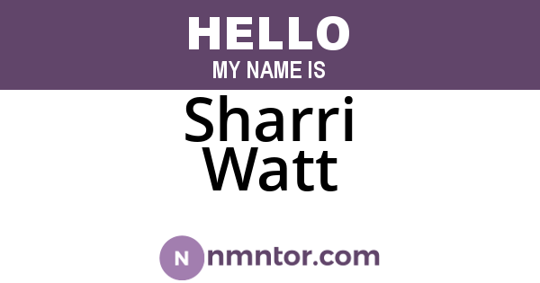 Sharri Watt