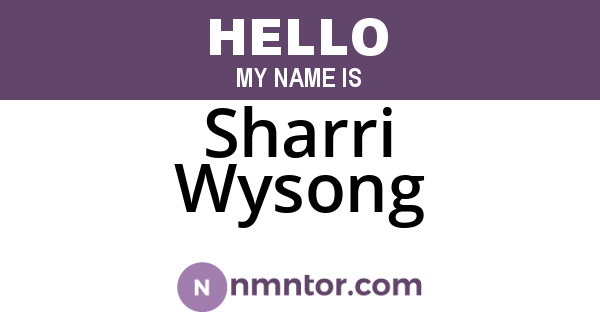 Sharri Wysong