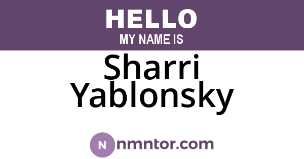 Sharri Yablonsky