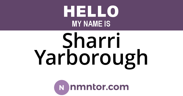 Sharri Yarborough