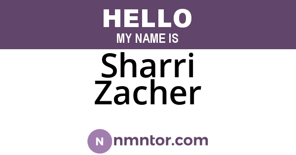 Sharri Zacher