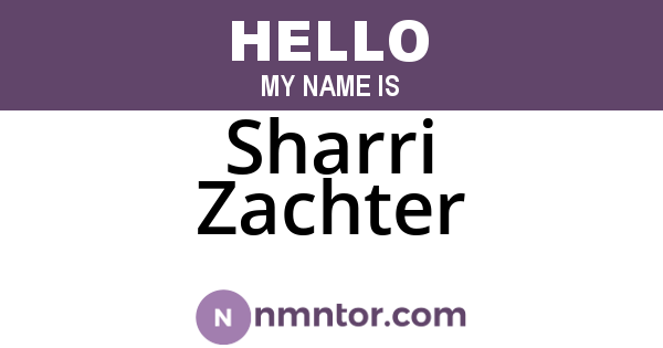 Sharri Zachter