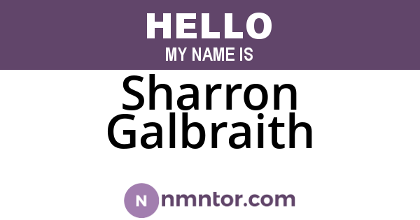 Sharron Galbraith