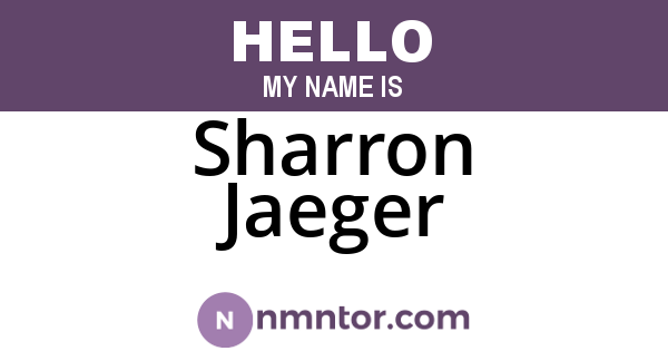 Sharron Jaeger