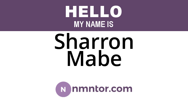 Sharron Mabe