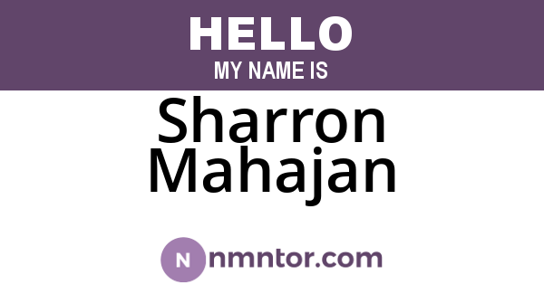 Sharron Mahajan