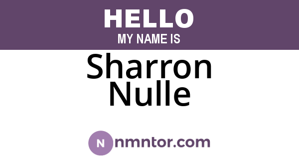Sharron Nulle