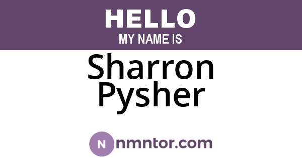 Sharron Pysher