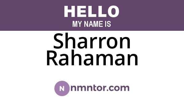 Sharron Rahaman