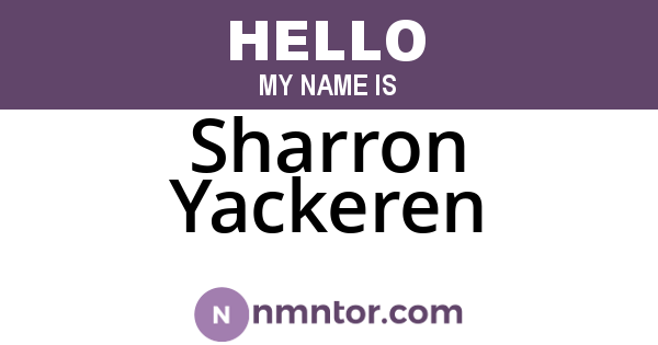 Sharron Yackeren