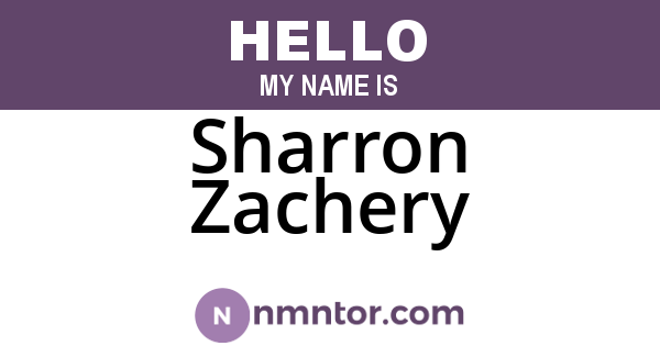 Sharron Zachery